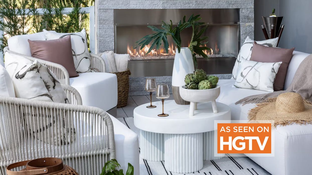 Heat And Glow Majestic Lanai 48" Outdoor Linear Gas Fireplace ODLANAIG-48-FD Fireplace Finished - Outdoor