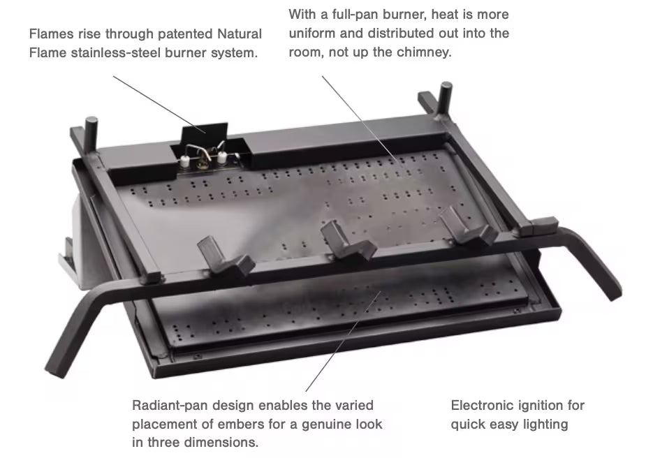 Heat And Glow Heat & Glo 30" Radiant Vented Burner Assembly IPI - RB-30 Fireplace Accessories