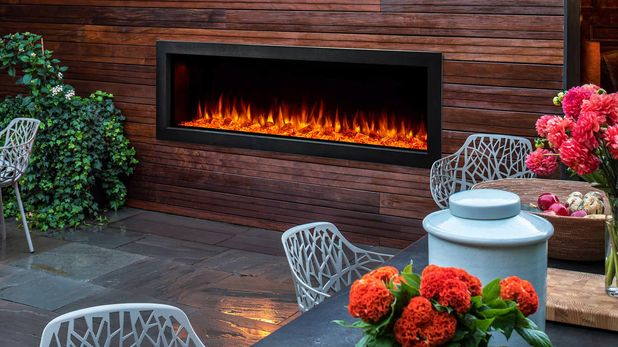 Heat And Glow Simplifire Forum 55" Outdoor Electric Fireplace SF-OD55-FD Fireplace Finished - Electric