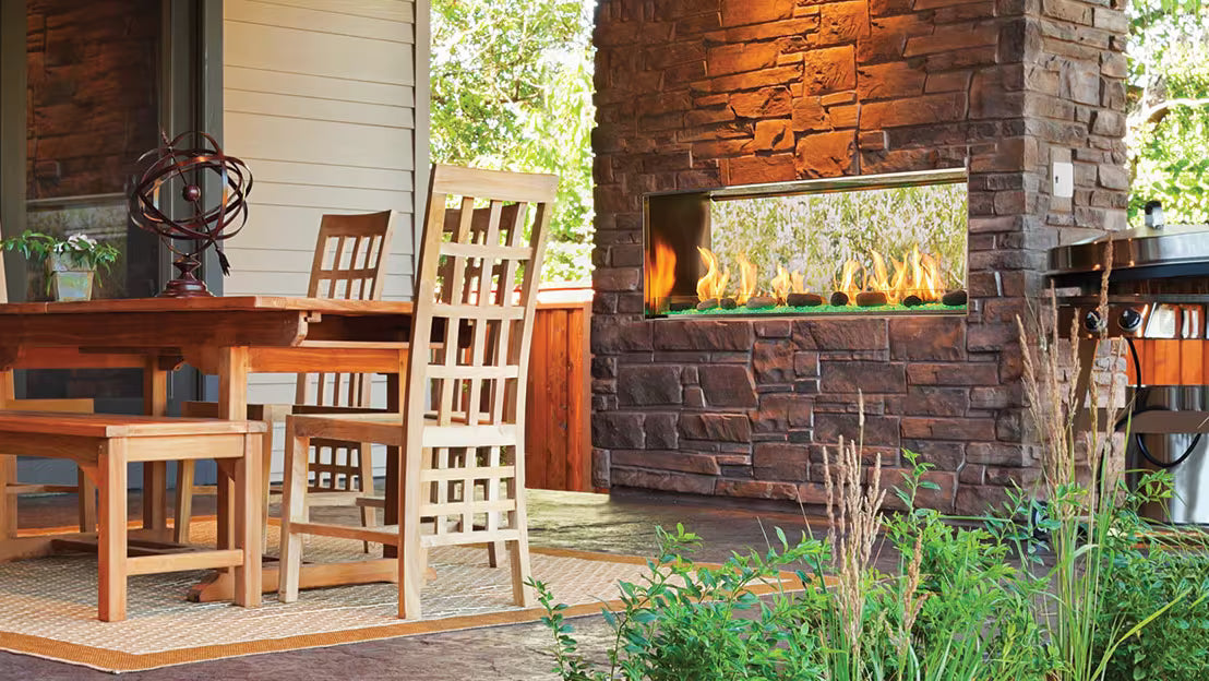 Heat And Glow Heat & Glo Lanai 48" Outdoor Double-Sided Fireplace ODLANAIGST-48-FD Fireplace Finished - Outdoor