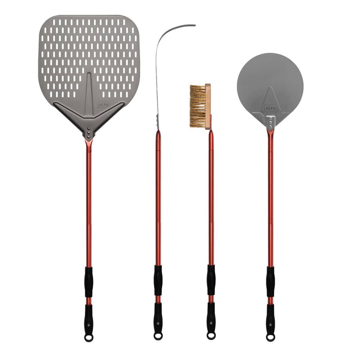 Alfa Forni Alfa 36" 4-Piece Pizza Peel Set (Red) - AC-4PSET36RD AC-4PSET36RD Barbecue Accessories