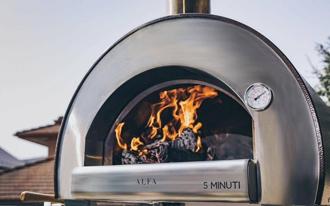 Alfa Forni Alfa 5 Minuti Wood-Fired Pizza Oven FX5MIN-LRAM-T Barbecue Finished - Pellet