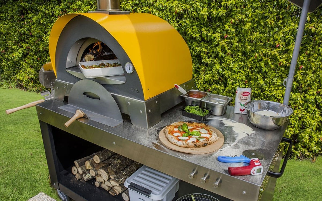 Alfa Forni Alfa Ciao Wood-Fired Pizza Oven (Yellow) FXCM-LGIA-T-V2 Barbecue Finished - Charcoal