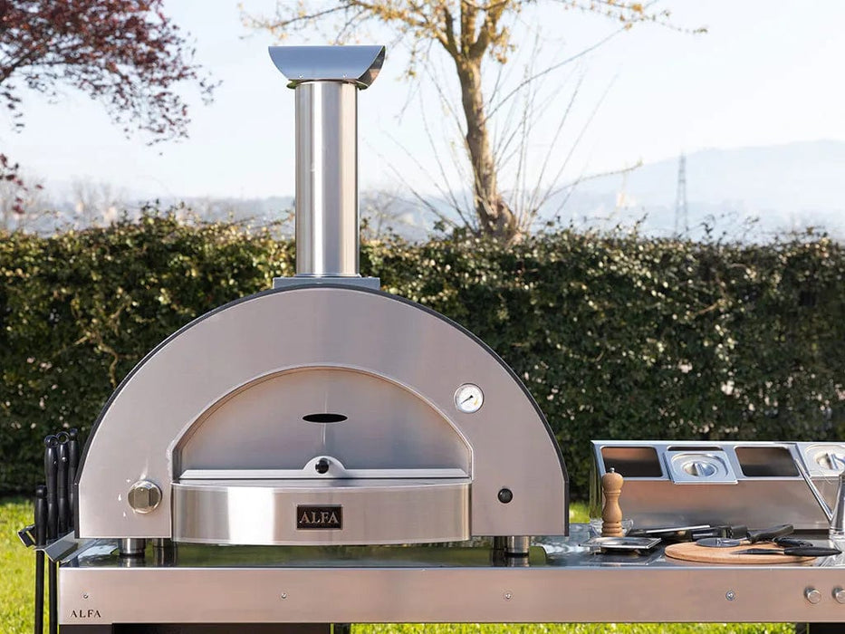 Alfa Forni Alfa Classico 4 Pizze Gas Pizza Oven (Ardesia Grey) FXCL-4P-MGRA-U Barbecue Finished - Gas 812555036997