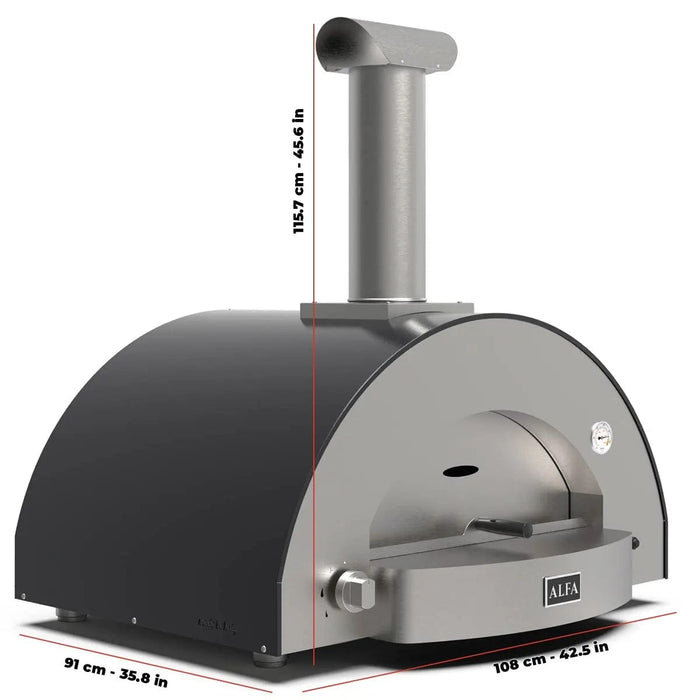Alfa Forni Alfa Classico 4 Pizze Gas Pizza Oven (Ardesia Grey) FXCL-4P-MGRA-U Barbecue Finished - Gas 812555036997