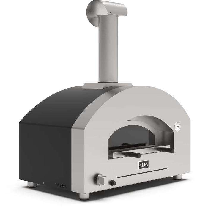 Alfa Forni Alfa Futuro 2 Pizze Gas-Fired Pizza Oven (Wrinkle Black) Barbecue Finished - Gas
