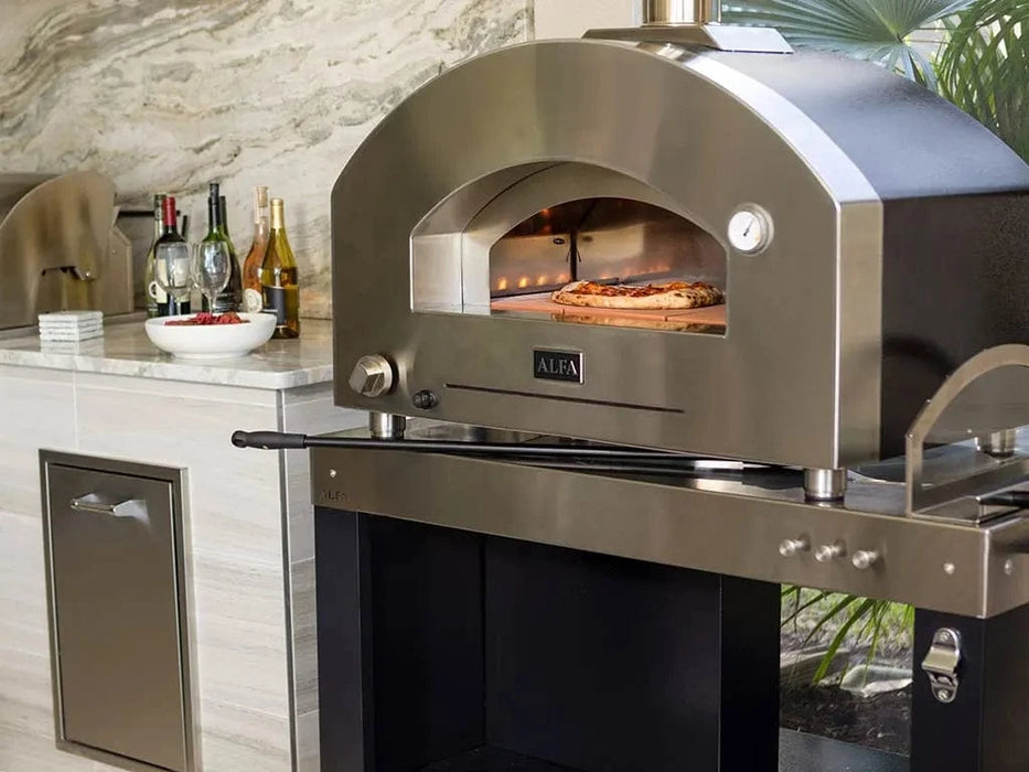 Alfa Forni Alfa Futuro 2 Pizze Gas-Fired Pizza Oven (Wrinkle Black) Barbecue Finished - Gas