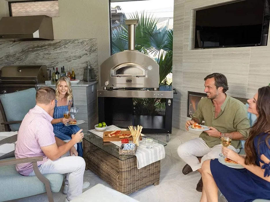 Alfa Forni Alfa Futuro 2 Pizze Gas-Fired Pizza Oven (Wrinkle Black) Barbecue Finished - Gas