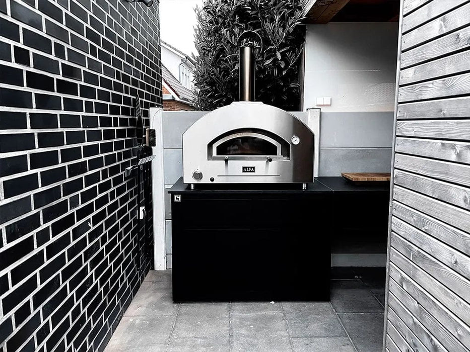 Alfa Forni Alfa Futuro 4 Pizze Gas Pizza Oven (Silver Black) FXFT-4P-MSB-U Barbecue Finished - Gas 812555036188