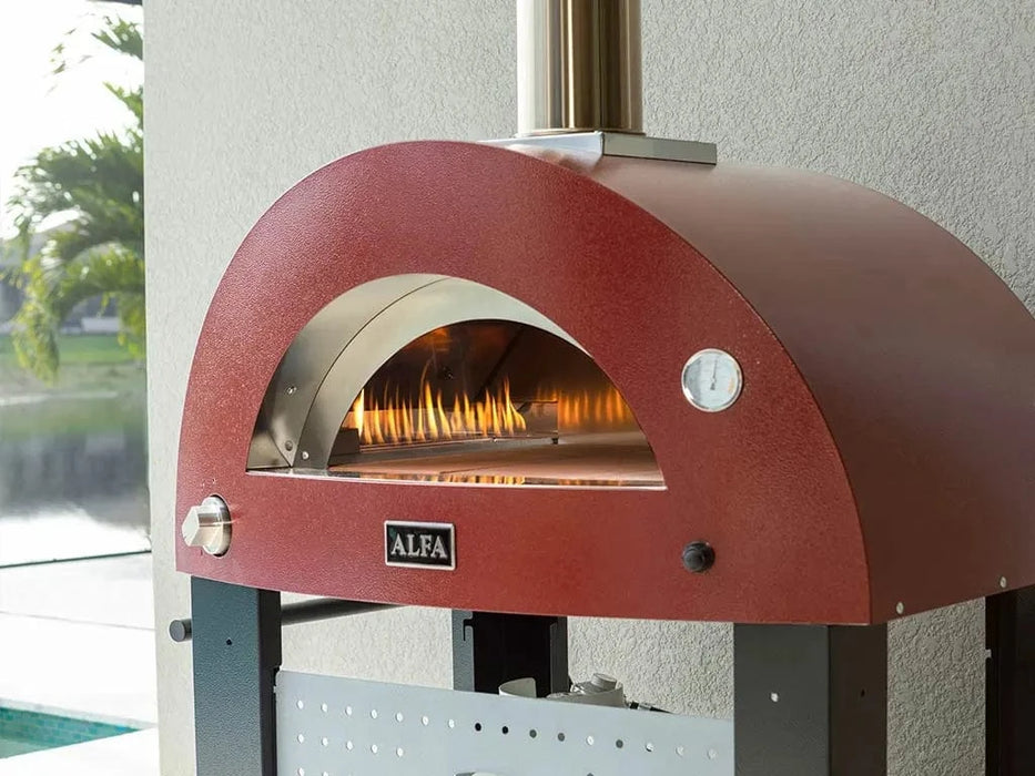 Alfa Forni Alfa Moderno 2 Pizze Gas Fired Pizza Oven (Ruby Red) Barbecue Finished - Gas