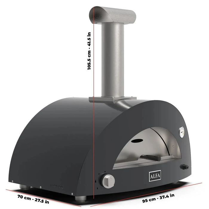 Alfa Forni Alfa Moderno 2 Pizze Gas Fired Pizza Oven (Ruby Red) Barbecue Finished - Gas