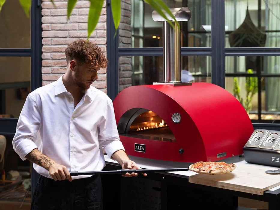 Alfa Forni Alfa Moderno 3 Pizze Gas-Fired Pizza Oven (Ruby Red) Barbecue Finished - Gas
