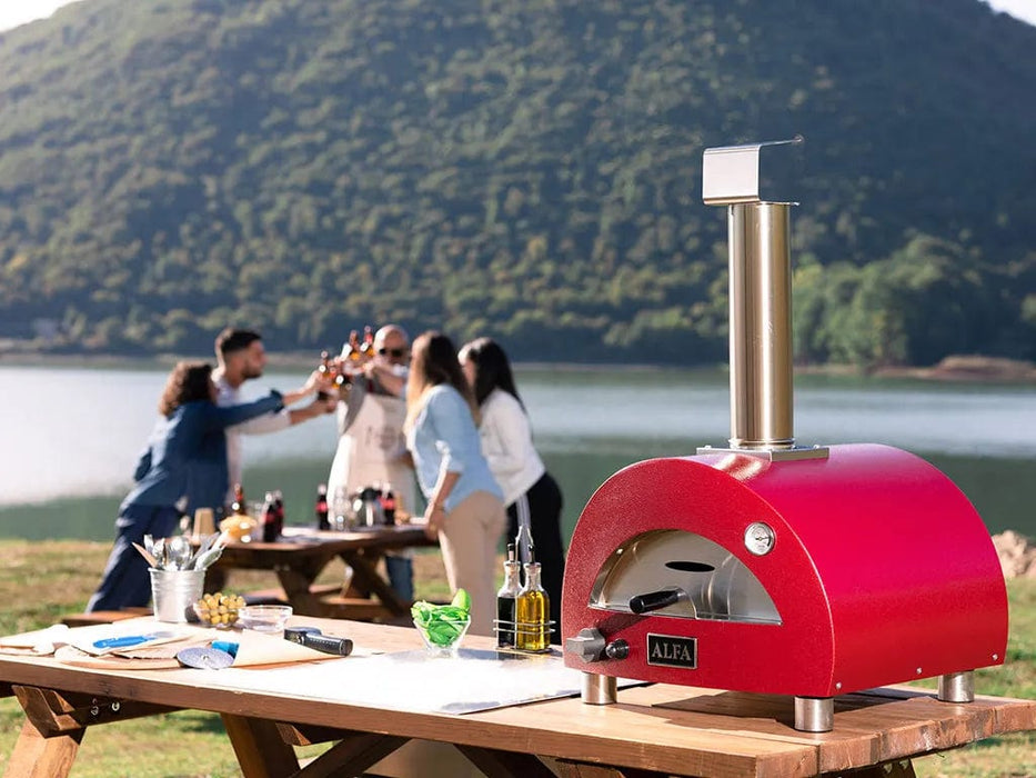 Alfa Forni Alfa Moderno Portable Pizza Oven (Antique Red) FXMD-PT-GROA-U Barbecue Finished - Gas 812555036201