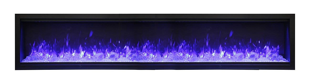 Amantii Amantii 100" Symmetry Extra Tall Clean Face Electric Fireplace Built-In Log & Glass w/ Surround SYM-100-XT Fireplace Finished - Electric