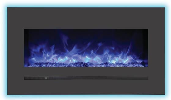 Amantii Amantii 34" Wall/Flush-Mount Linear Electric Fireplace w/ Steel Surround WM-FML-34-4023-STL Fireplace Finished - Electric