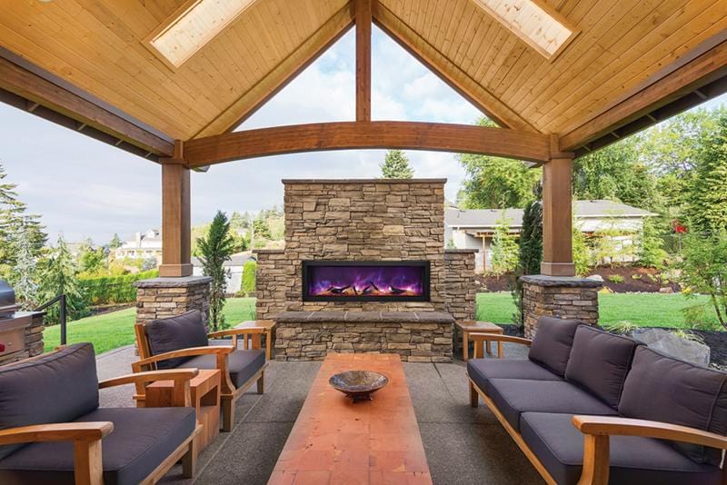 Amantii Amantii 50" Panorama Deep Indoor / Outdoor Built-in Electric Fireplace BI-50-DEEP-OD Fireplace Finished - Electric