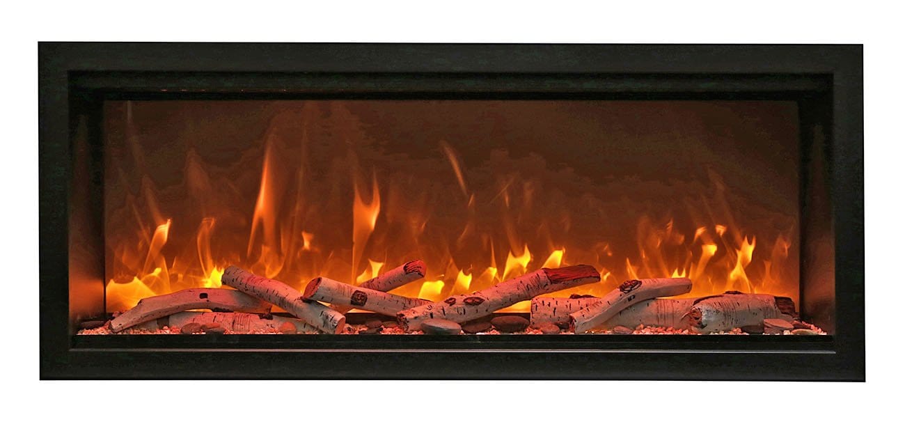 Amantii Amantii 50" Symmetry Extra Tall Clean Face Electric Fireplace Built-In Log & Glass w/ Surround SYM-50-XT Fireplace Finished - Electric