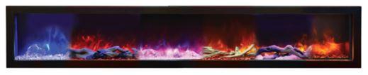 Amantii Amantii 60" Symmetry Extra Tall Clean Face Electric Fireplace Built-In Log & Glass w/ Surround SYM-60-XT Fireplace Finished - Electric
