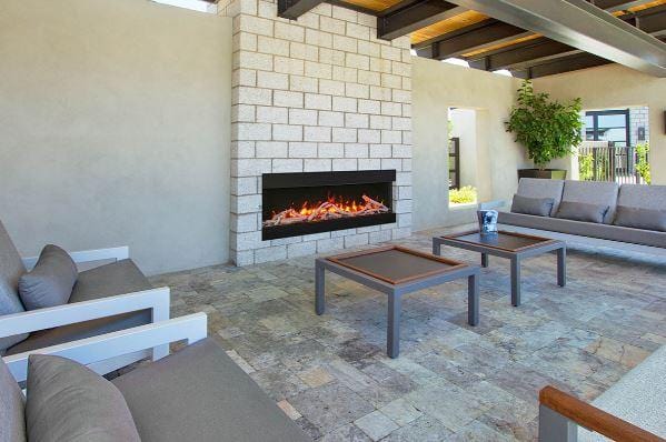 Amantii Amantii 60" Tru-View Slim 3-sided Indoor / Outdoor Electric Fireplace 60-TRV-slim Fireplace Finished - Electric