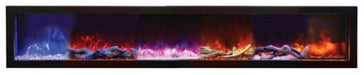 Amantii Amantii 74" Symmetry Extra Tall Clean Face Electric Fireplace Built-In Log & Glass w/ Surround SYM-74-XT Fireplace Finished - Electric