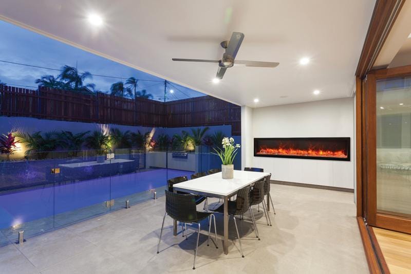 Amantii Amantii 88" Panorama Deep Indoor / Outdoor Built-in Electric Fireplace BI-88-DEEP-OD Fireplace Finished - Electric