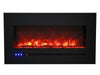 Amantii Amantii 88" Wall/Flush-Mount Linear Electric Fireplace w/ Steel Surround WM-FML-88-9623-STL Fireplace Finished - Electric