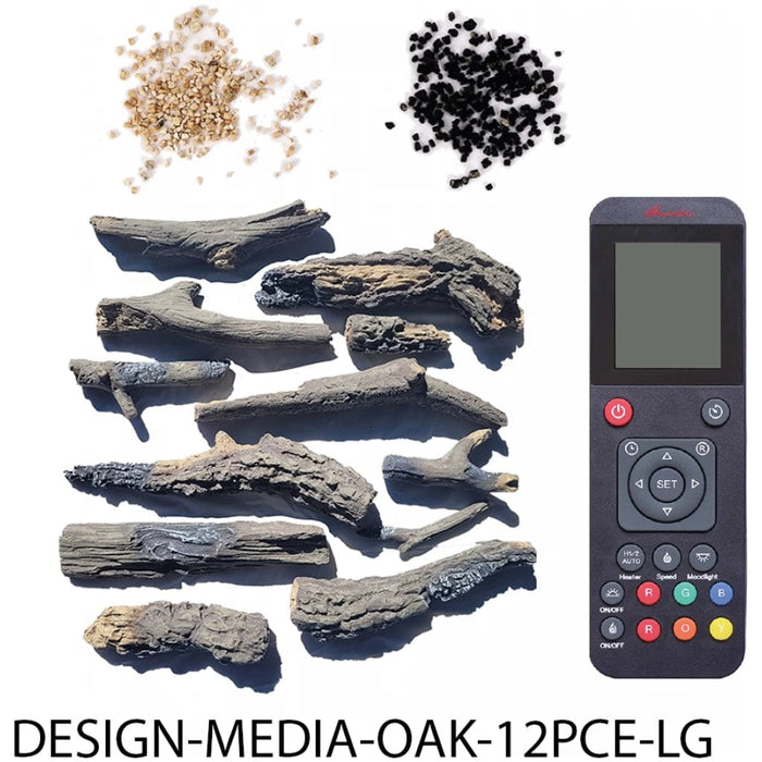 Amantii Amantii OAK - 12 Large Piece Media Kit - DESIGN-MEDIA-OAK-12PCE-LG DESIGN-MEDIA-OAK-12PCE-LG Fireplace Accessories