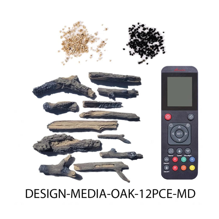 Amantii Amantii OAK - 12 Medium Piece Media Kit - DESIGN-MEDIA-OAK-12PCE-MD DESIGN-MEDIA-OAK-12PCE-MD Fireplace Accessories