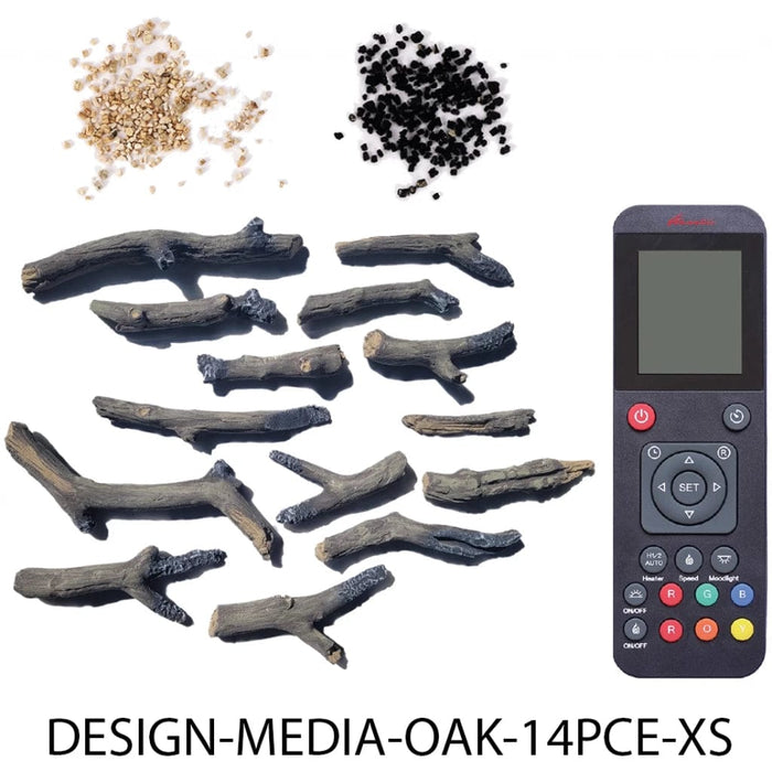 Amantii Amantii OAK - 14 Small Piece Media Kit - DESIGN-MEDIA-OAK-14PCE-XS DESIGN-MEDIA-OAK-14PCE-XS Fireplace Accessories