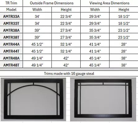 Amantii Amantii Square Trim for TRD-33 - AMTR33T AMTR33T Fireplace Accessories