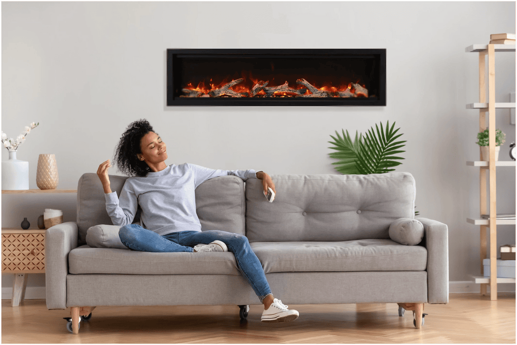 Amantii Amantii Symmetry Bespoke 100 Indoor / Outdoor Built-in Electric Fireplace SYM-100-BESPOKE Fireplace Finished - Electric