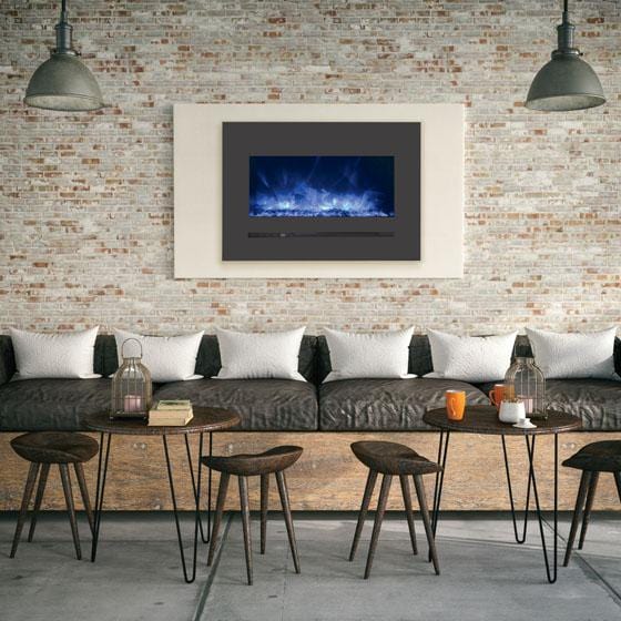 Amantii Amantii Wall/Flush-Mount 26" Electric Fireplace w/ Steel Surround WM-FML-26-3223-STL Fireplace Finished - Electric