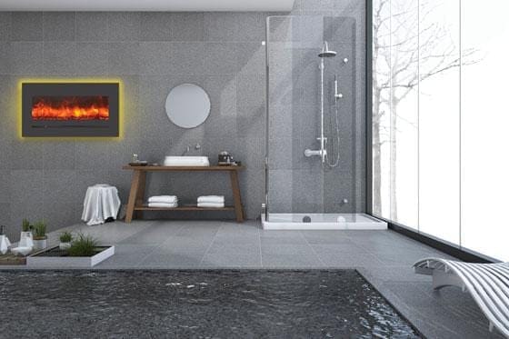 Amantii Amantii Wall/Flush-Mount 34" Electric Fireplace w/ Steel Surround WM-FML-34-4023-STL Fireplace Finished - Electric