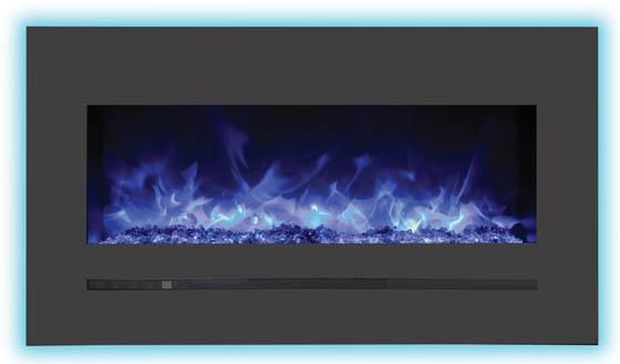 Amantii Amantii Wall/Flush-Mount 34" Electric Fireplace w/ Steel Surround WM-FML-34-4023-STL Fireplace Finished - Electric