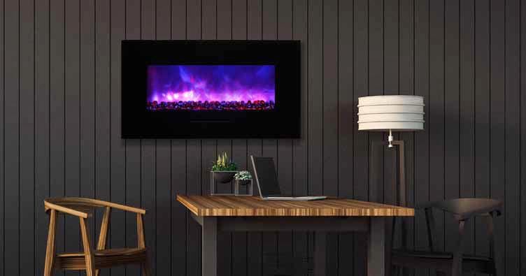 Amantii Amantii Wall/Flush-Mount 34" Electric Fireplace WM-FM-34-4423-BG Fireplace Finished - Electric