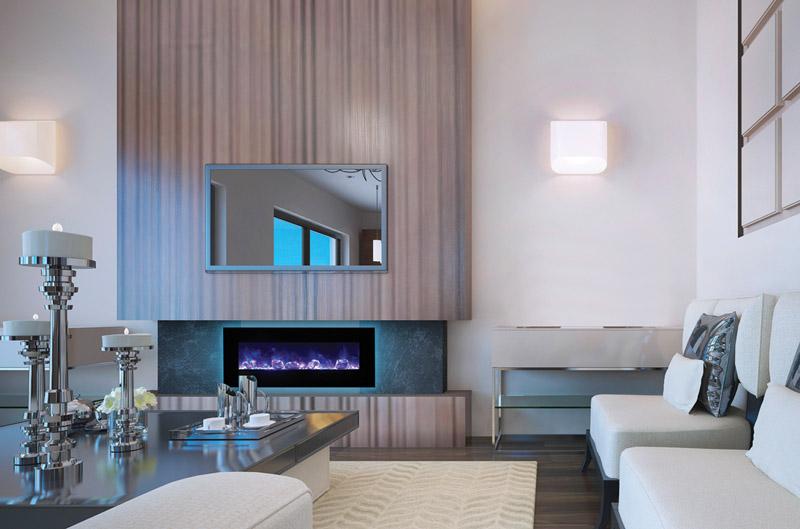 Amantii Amantii Wall/Flush-Mount 48" Electric Fireplace WM-FM-48-5823-BG Fireplace Finished - Electric