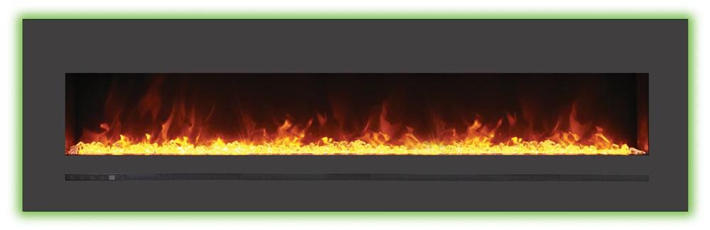 Amantii Amantii Wall/Flush-Mount 72" Electric Fireplace w/ Steel Surround WM-FML-72-7823-STL Fireplace Finished - Electric