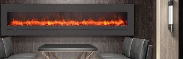 Amantii Amantii Wall/Flush-Mount 88" Electric Fireplace w/ Steel Surround WM-FML-88-9623-STL Fireplace Finished - Electric