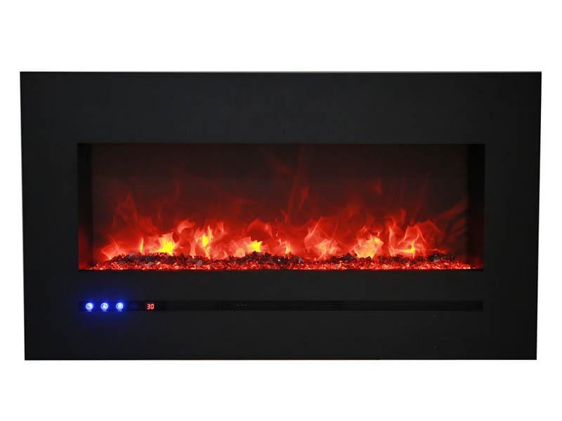 Amantii Amantii Wall/Flush-Mount 88" Electric Fireplace w/ Steel Surround WM-FML-88-9623-STL Fireplace Finished - Electric