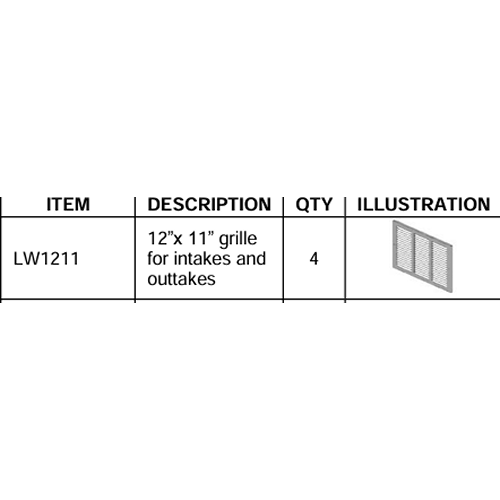 Ambiance Ambiance Fireplaces 12" x 11" White Wall Louvre - LW1211 LW1211 Fireplace Venting