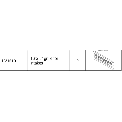 Ambiance Ambiance Fireplaces 16" x 5" Metallic Black Wall Louvre - LV1610 LV1610 Fireplace Venting