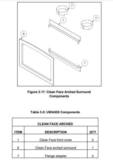 Ambiance Ambiance Fireplaces Arched Clean Face Kit - UWA530 UWA530 Fireplace Accessories