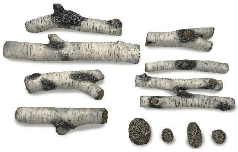 Ambiance Ambiance Fireplaces Birch Log Kit (Illusion 47) AMB1000-BIRCH Fireplace Accessories