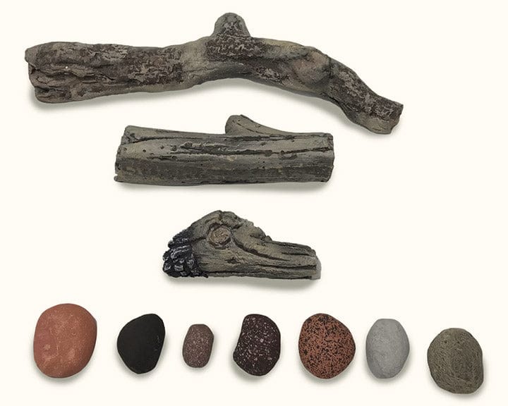 Ambiance Ambiance Fireplaces Driftwood & Rock Kit (Illusion 47) - DLKAMB1000-2 DLKAMB1000-2 Fireplace Finished - Gas