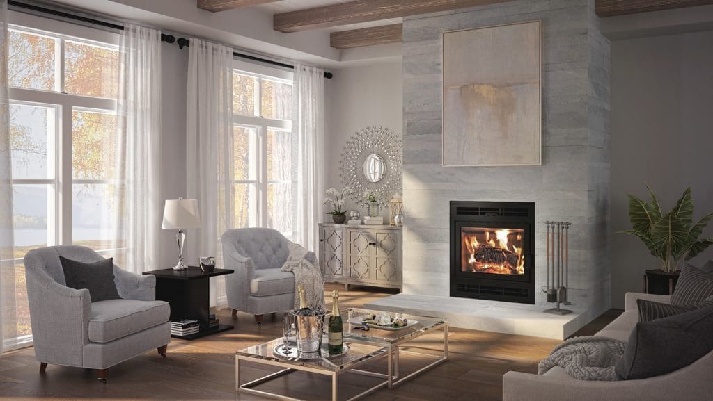 Ambiance Ambiance Fireplaces Elegance 40 Wood Fireplace (Rectangular Door) UW0200 Fireplace Finished - Wood