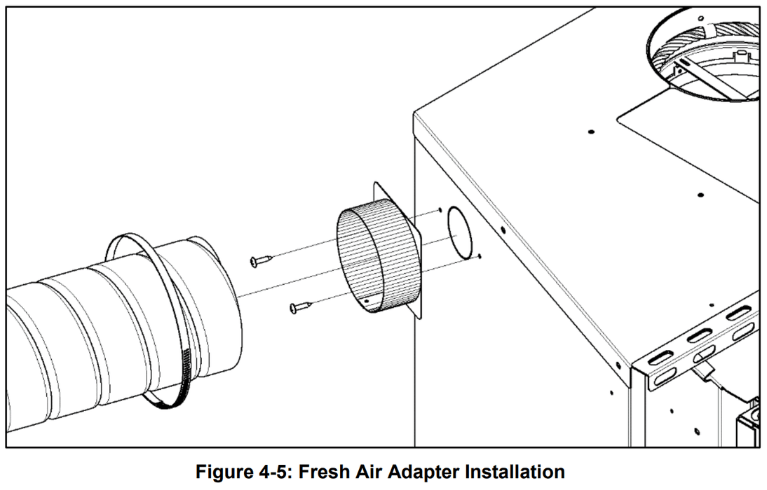Ambiance Ambiance Fireplaces Fresh Air Adaptor - ADP4_IN ADP4_IN Fireplace Venting