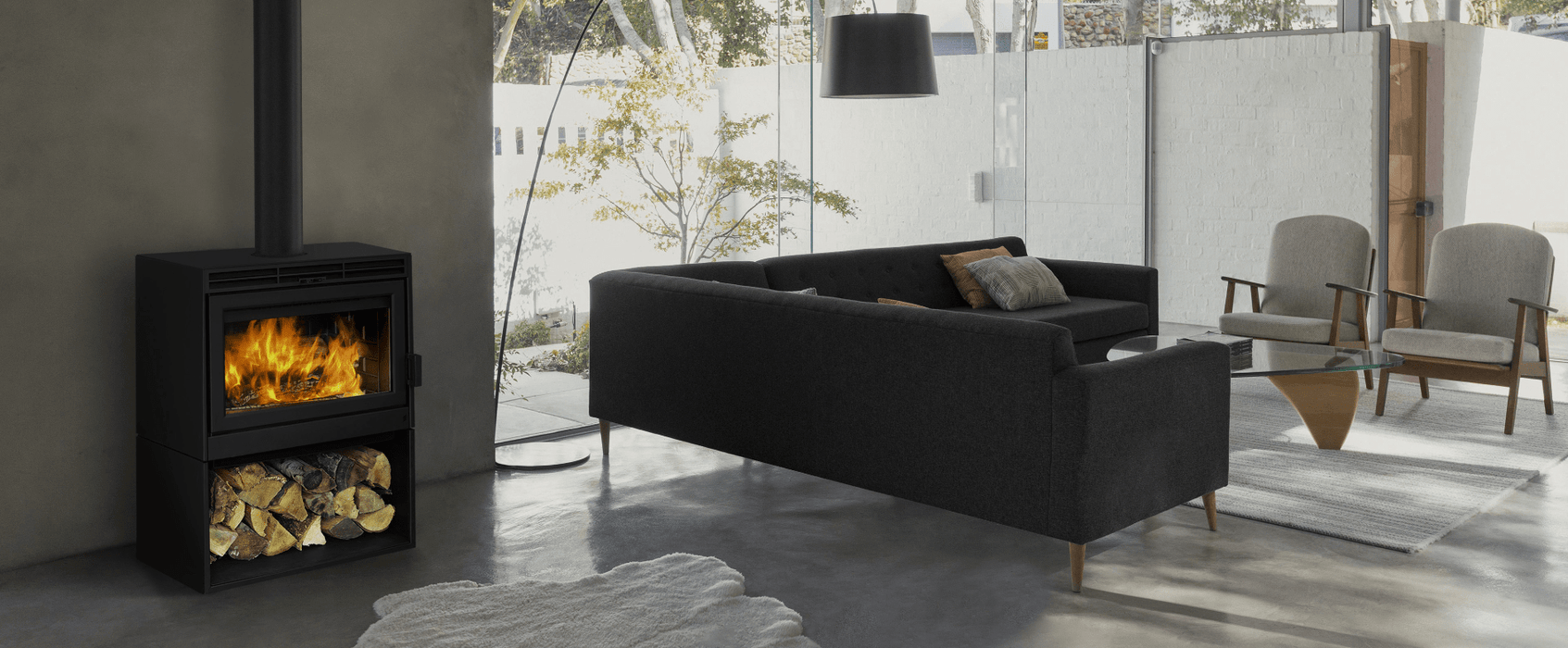 Ambiance Ambiance Fireplaces Novo 24 Freestanding Stove Fireplace Finished - Wood