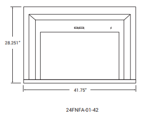 Ambiance Ambiance Fireplaces Surround 42” X 28” (Fusion 24) - 24FNFA-01-42 24FNFA-01-42 Fireplace Accessories