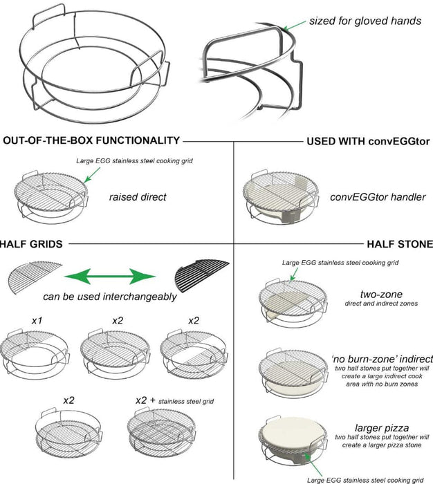 Big Green Egg Big Green Egg 1-Piece convEGGtor Basket (Large) - 120724 120724 Barbecue Accessories