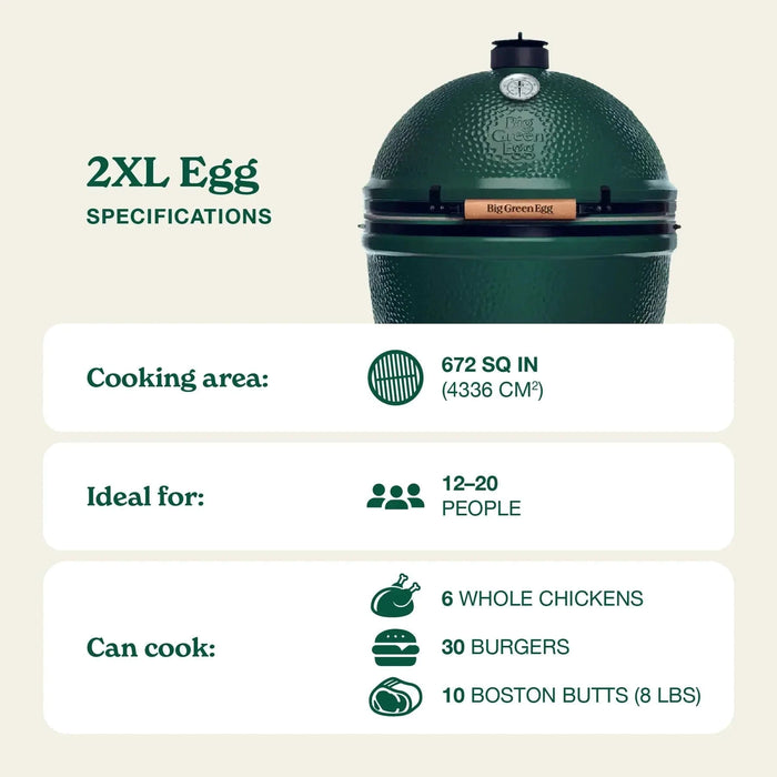 Big Green Egg Big Green Egg - 2XLarge 120939 Barbecue Finished - Charcoal
